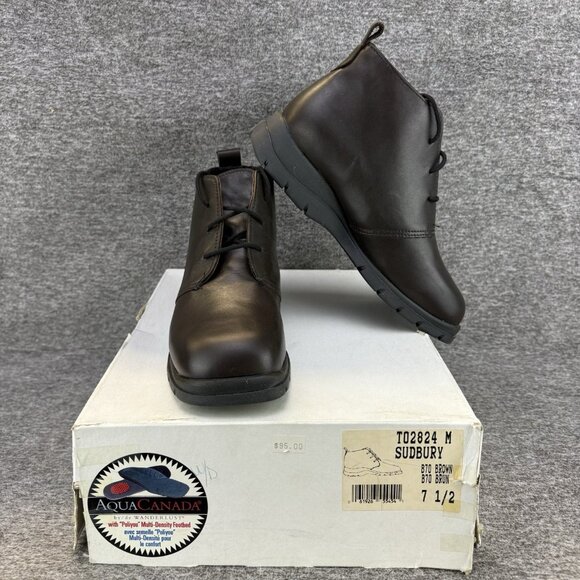 ✅Womens 7.5M Wanderlust Sudbury Chukka Boots Waterproof Brown Aqua Canada Insole - Picture 1 of 13